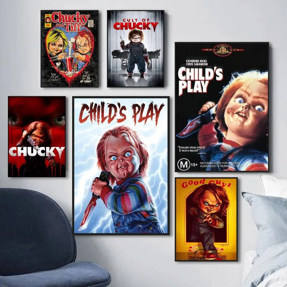 C-Chucky Horror Movie Classic Anime Poster Waterproof Paper Sticker Coffee House Bar Room Wall Decor