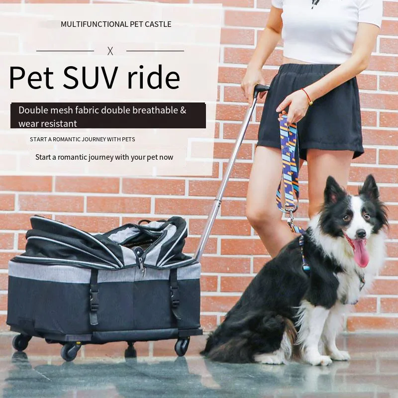 

2023 New Pet Trolley Box Dog Tugboat Box Separate Type Small Dog for Going Out Trolley Bag Cat Portable Going Out Car Mounted