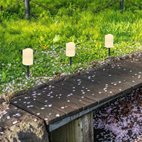 Zerodeko 4pcs Solar Powered LED Tea Lights Outdoor Garden Plastic White Decorative Lanterns for Party Wedding Decoration