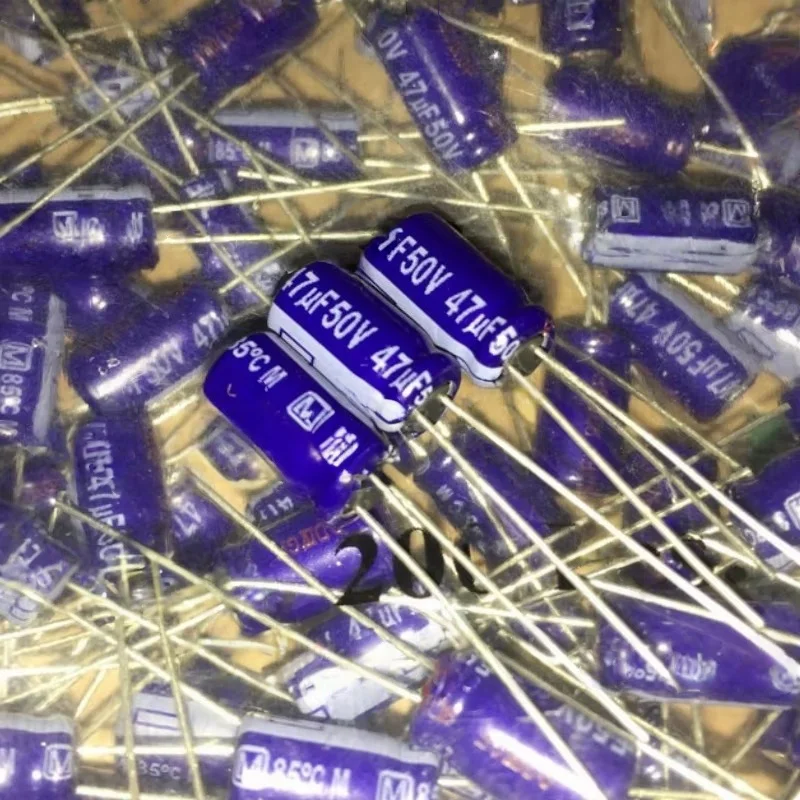 20PCS Sound Capacitor 50V 47UF 6X11 M Audio Blue Robe
