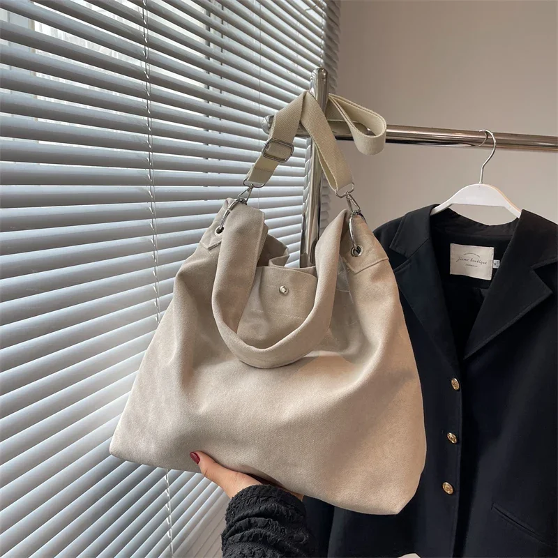 

Холщовые однотонные сумки на плечо, модные женские сумки через плечо с застежкой, распродажа, 2025 г., высокое качество, повседневная универсальная швейная нить