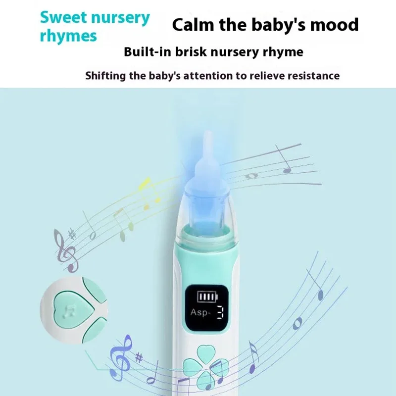 Baby Nose Cleaner Silicone Adjustable Suction Electric Child Nasal Aspirator Safety Convenient Low Noise