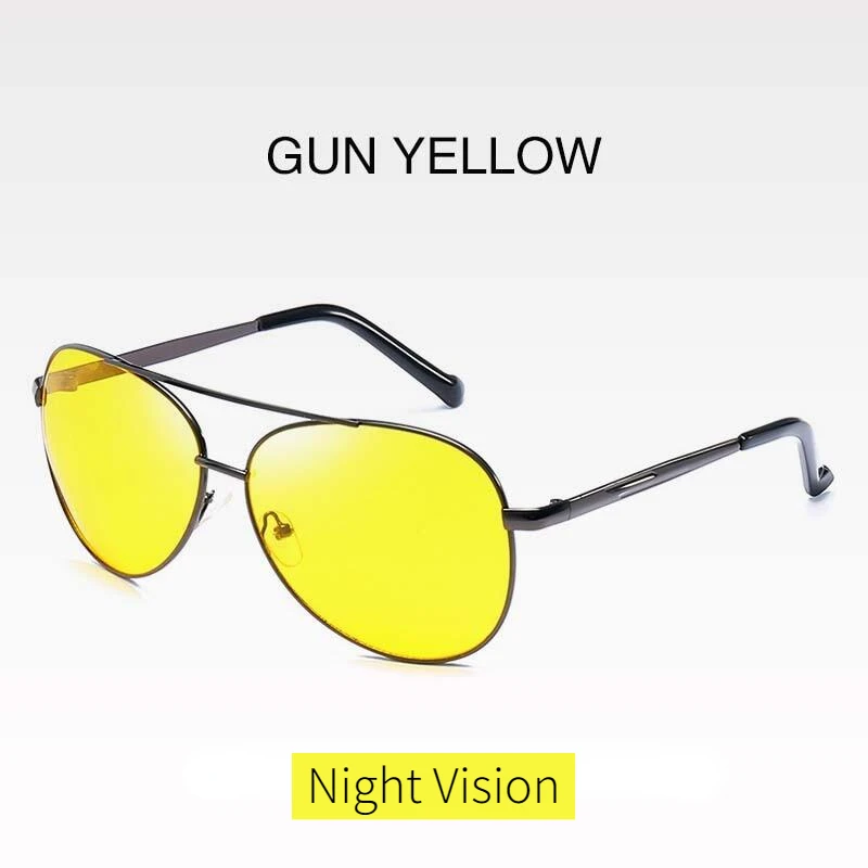 Night Vision Sunglasses for Men Anti-glare Metal Frame Double Beams Glasses Male Fashion Polarized Hiking Driving Goggles UV400