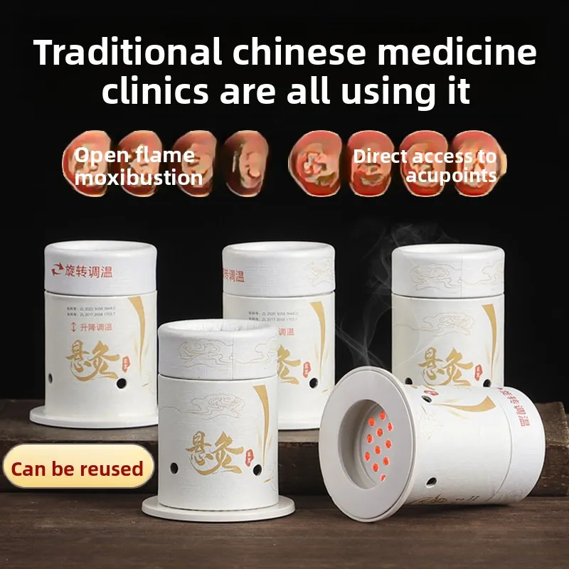 

Портативная коробка для прижигания для домашнего использования, традиционный держатель для моксы с регулируемым ремнем, многоразовая чашка для моксы для уменьшения дыма