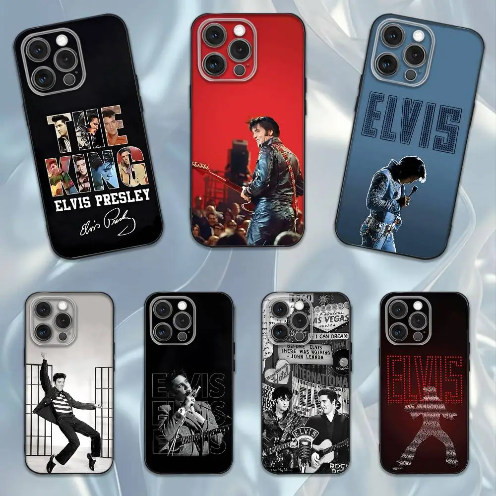 

Singer E-Elvis P-Presley Phone Case For iPhone 16e,16,15,14,13,12,11,Pro,X,XS,Max,XR,Plus,Mini Soft Black Cover