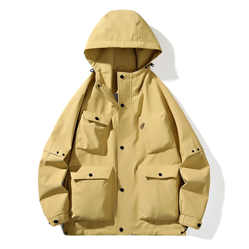 

Spring And Autumn New Thin Jacket Casual Hooded Men's Detachable Hat Outdoor Jacket