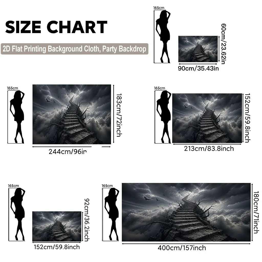 Gothic Fantasy Tapestry Wall Hanging Background Dark Stairs Ascent Mood Art Decor for Bedroom Living Room