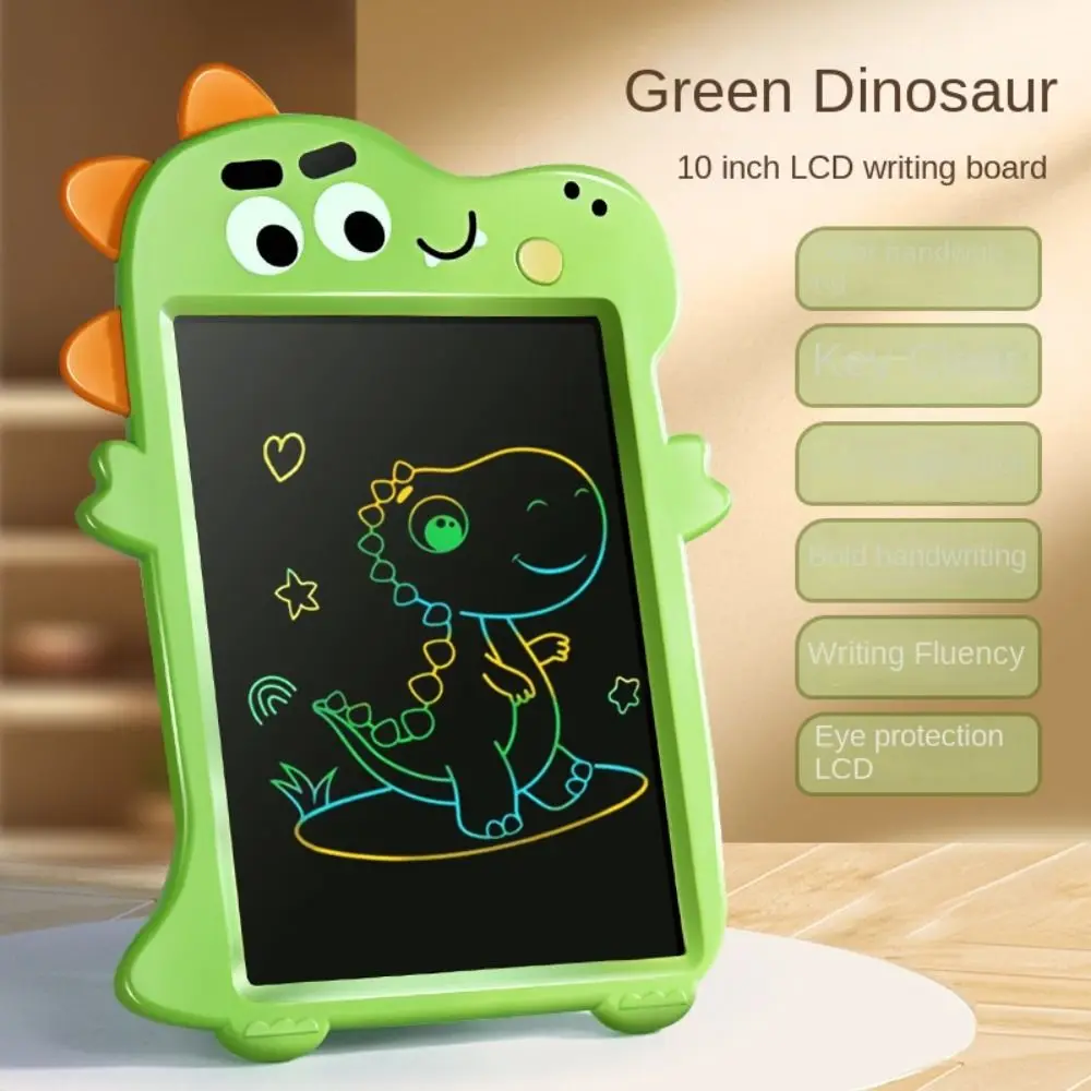 Tablero de dibujo LCD de dinosaurio, almohadilla de dibujo borrable colorida, botón de bloqueo, tablero de escritura electrónico con botón de borrado para niños