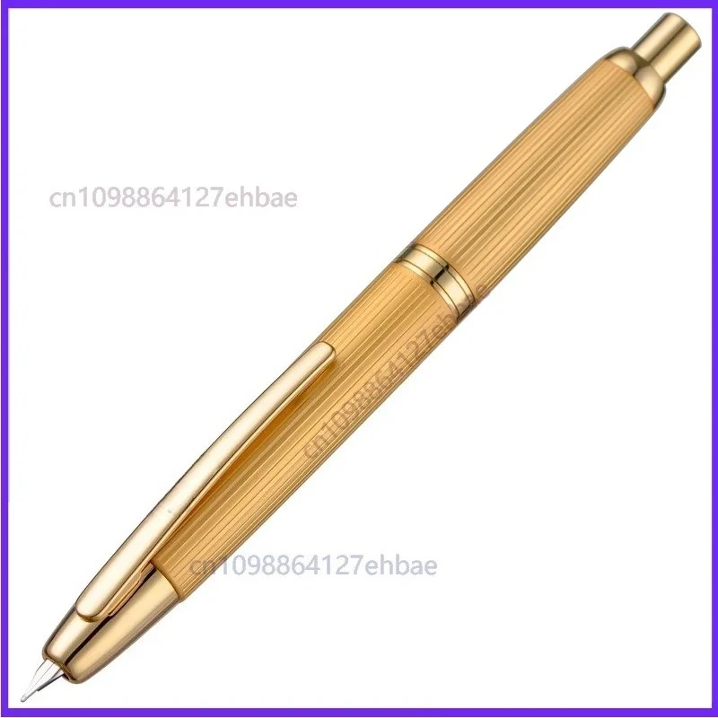 For Jinhao 10 Retractable Fountain Pen EF/F Nib with Ink Converter Pen for Writing Gift, Gold Stripe