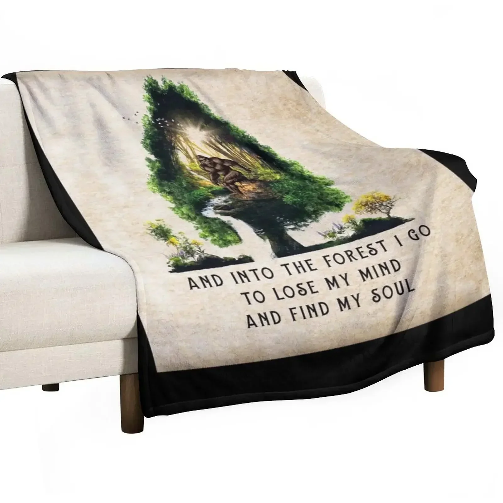 Bigfoot Knowledge Camping And into the forrest Throw Blanket Blankets For Sofas Stuffeds Blankets