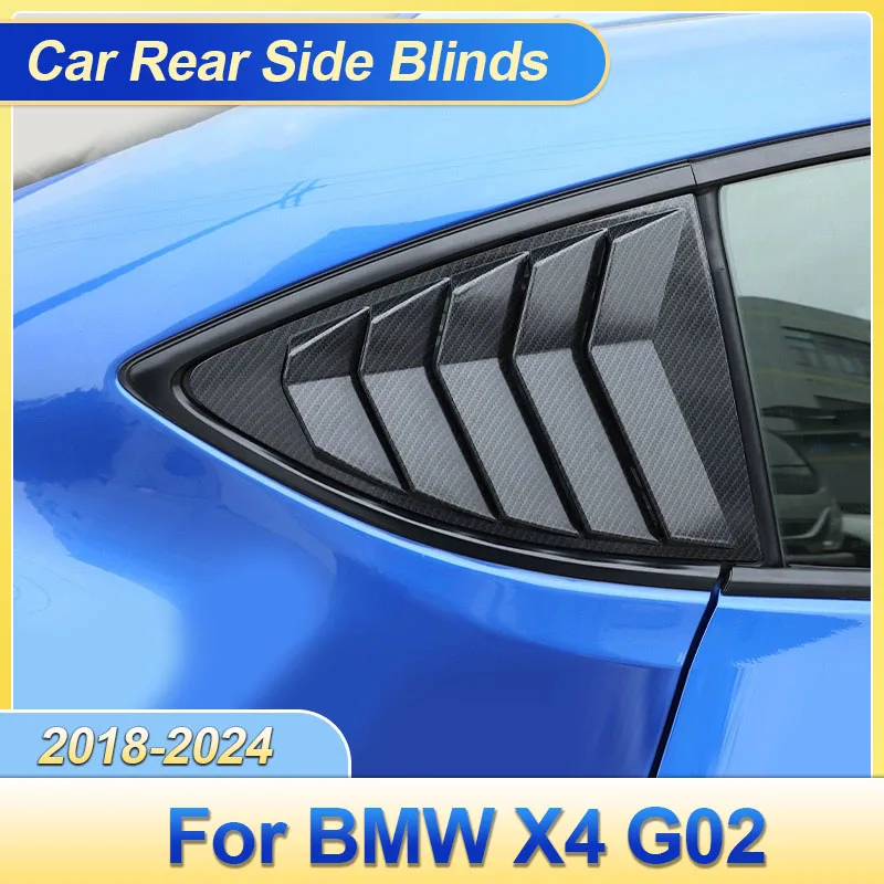 

Для BMW X4 G02 28i 30i 35i M40i 2018-2024 Автомобильное окно, боковая затвор, треугольная задняя жалюзи, накладка на окно, наклейка, слепая конверсия, авто