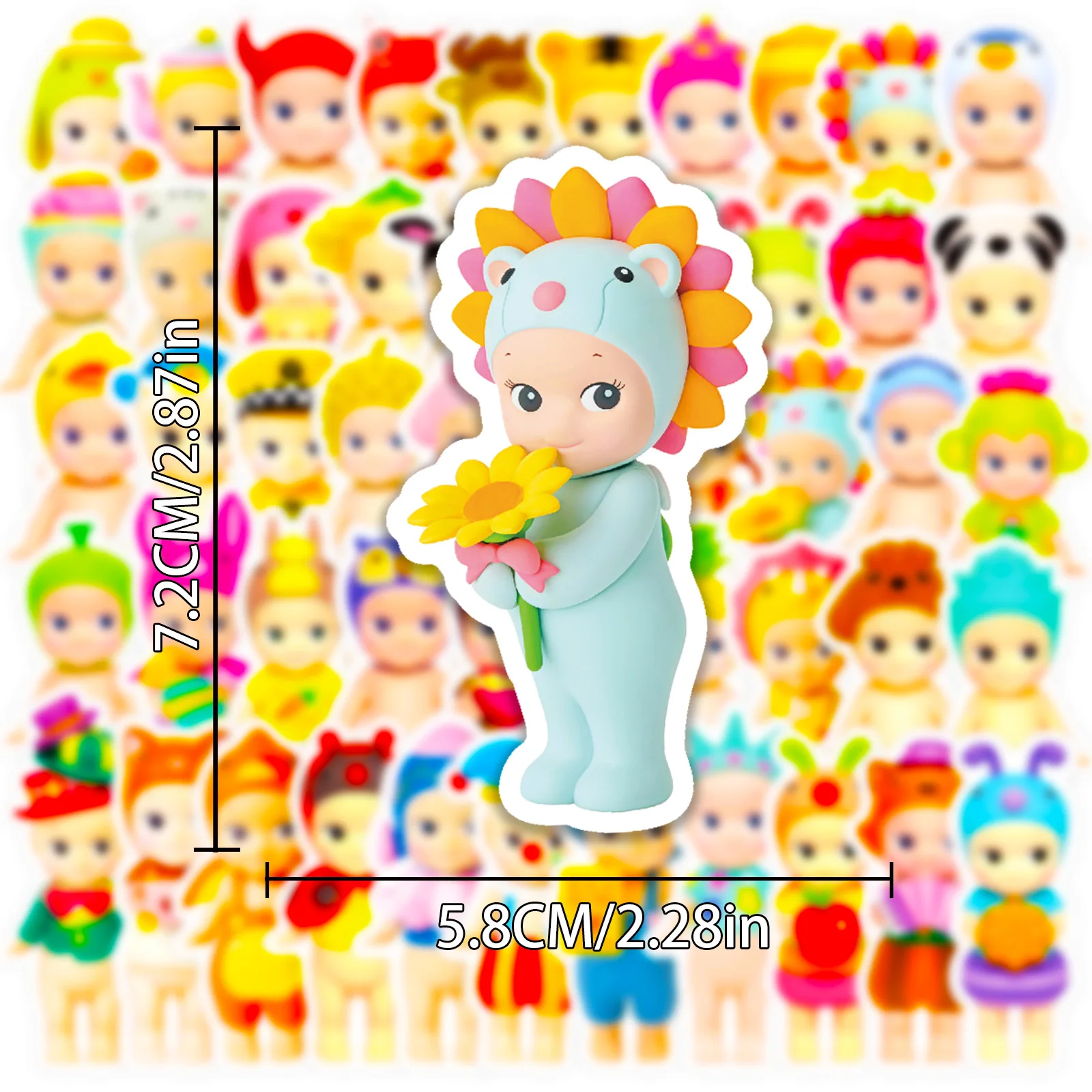 10/60PCS Kawaii Sonny Angel สติกเกอร์น่ารัก Angel ตุ๊กตา Creative Doodle Decal ของขวัญของเล่นเด็กสําหรับกีตาร์โต๊ะ