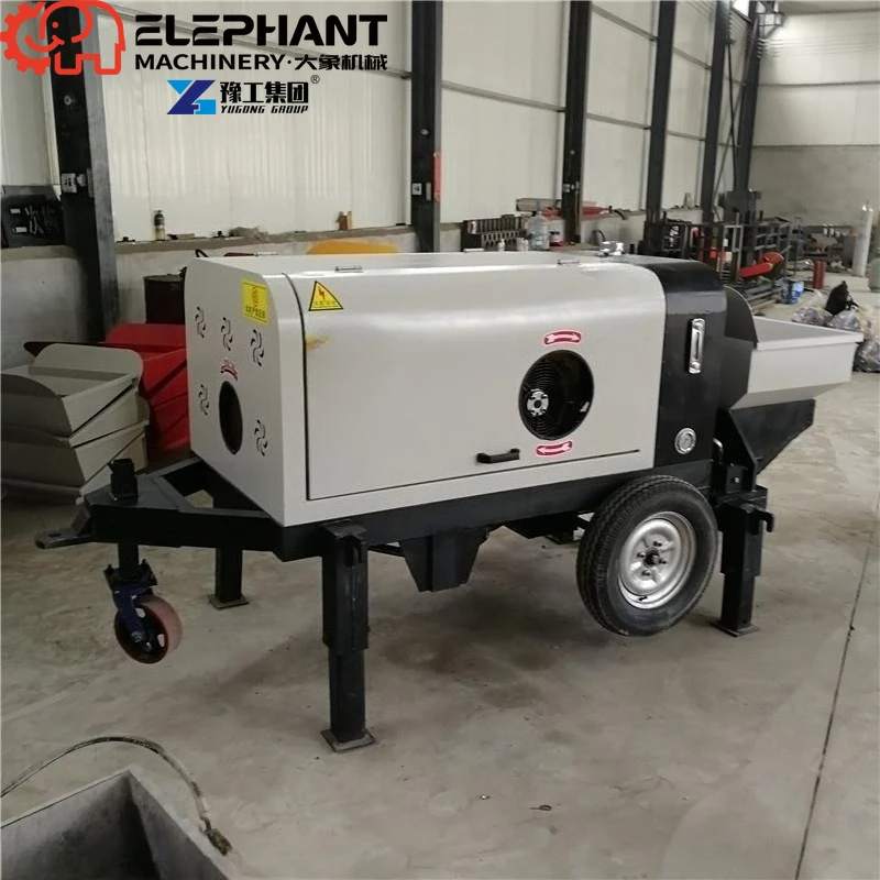 Portable Mobile Diesel Trailer Mounted Concrete Conveying Pumping Machine Cement Transfer Pump