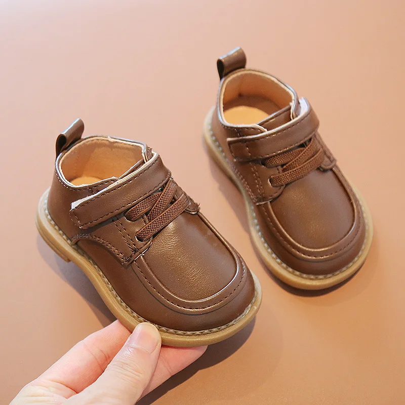 Chaussures en Cuir Respirantes à Semelle Souple pour Bébé et Enfant, Petites Chaussures Solides, à la Mode, Loisirs, Prewalker, Nouveau-né, Nouvelle