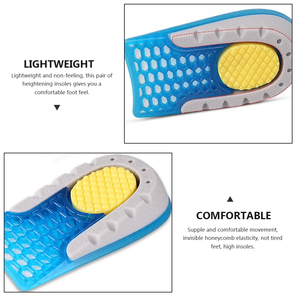 

1Pair Inner Heightening Insoles Invisible Shockproof Height Increase Pads Sweat Absorption Shoe Lift Insoles Durable Comfortable