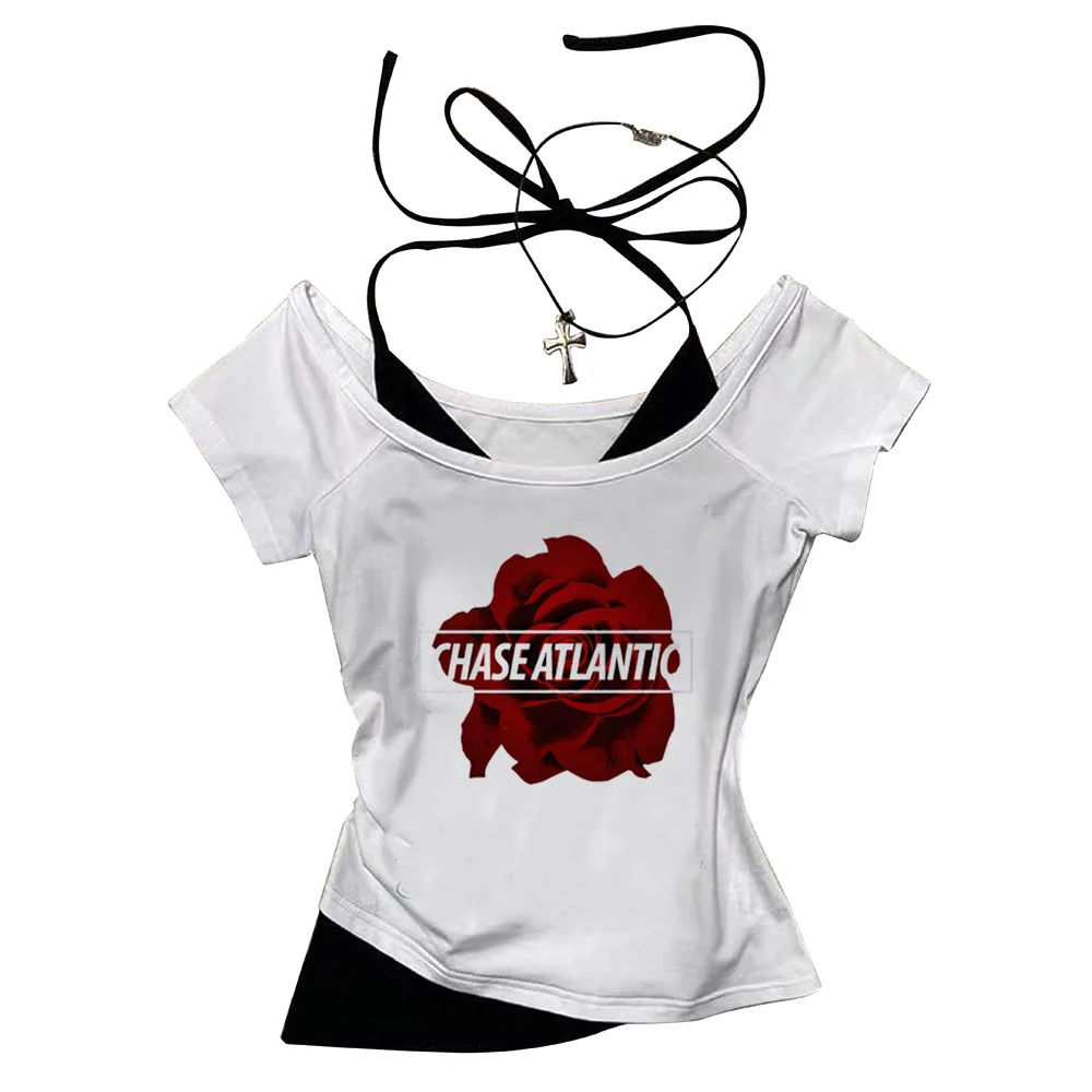 Chase Atlantic crop top vintage  Slim Fit Cute cropped 2000s gyaru coquette Grunge 2025 girls tees