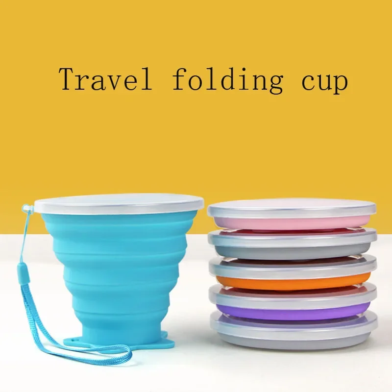 Folding Cups 270ml BPA FREE Food Grade Water Cup Travel Silicone Retractable Coloured Portable Outdoor Coffee Handcup