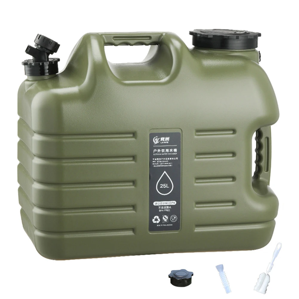 25L Camping Bucket Water Tank Portable Drinking Water Canister with Detachable Faucet No Leakage for Outdoor Travel Driving