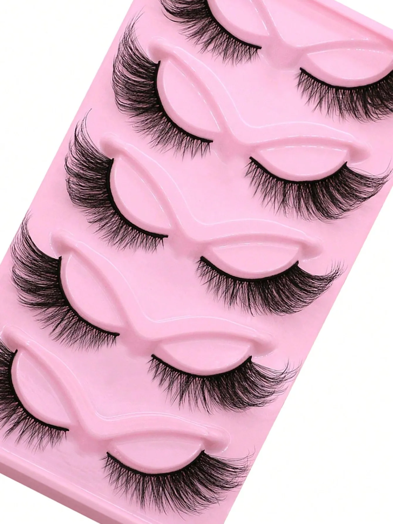 5 Paar Cat-Eye-Wimpern, flauschige, voluminöse, falsche Wimpernverlängerungen, 3D-Natur-Look, wiederverwendbare Wimpern – Detail 3