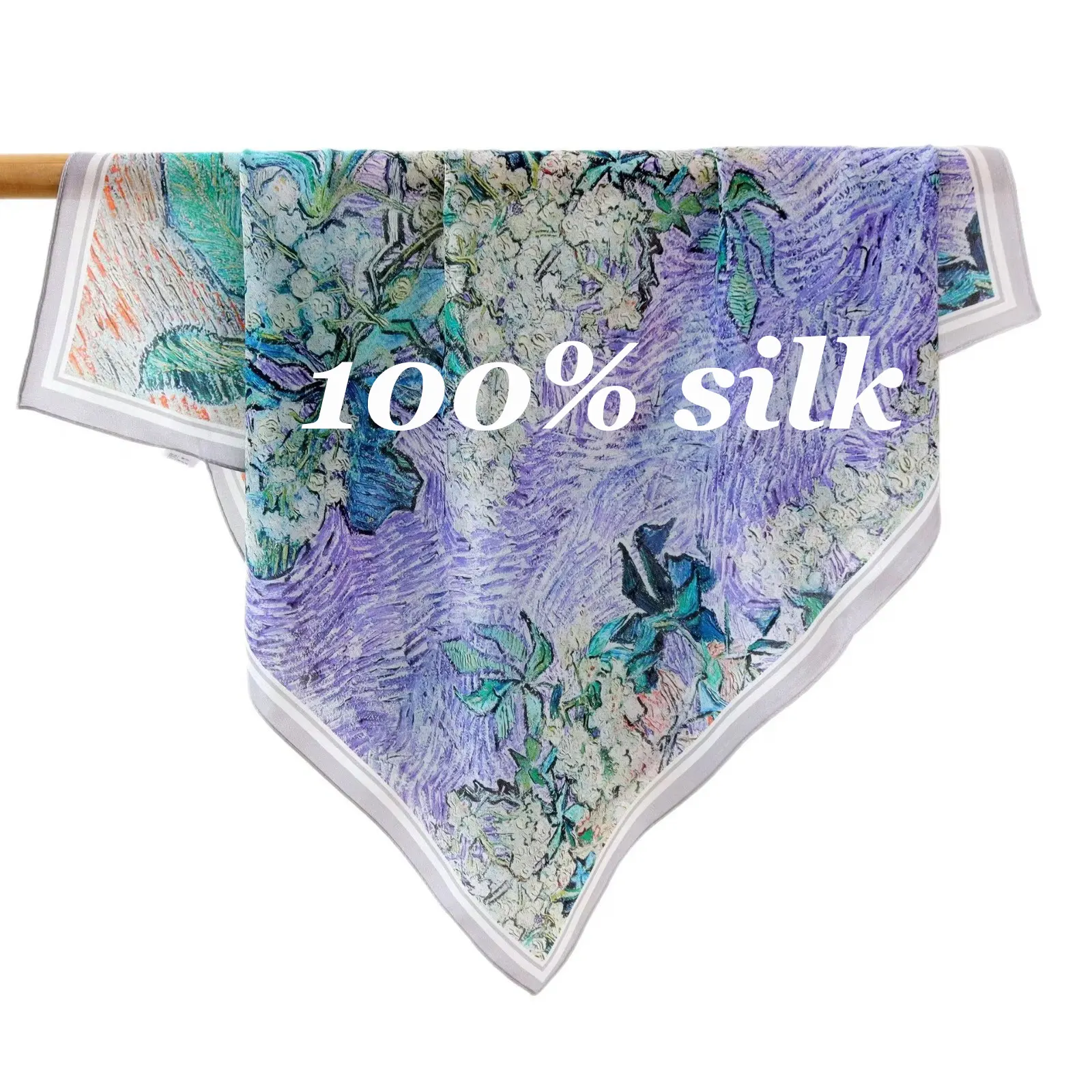 

Hangzhou 100% Natural Silk Scarf Women Foulard Female Shawl Wrap Neckerchief Hijab Bandana Square Scarves spring summer elegant