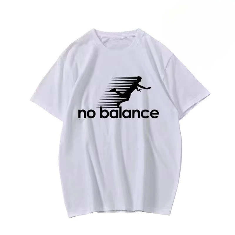 New 2026 No Balance New Print T-Shirt, Casual Fashion Cotton Top, Men's and Women's Same Style, Sports Y2K Harajuku T-Shirt