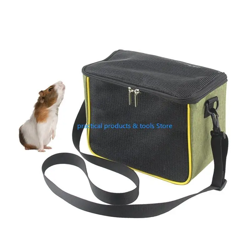 

77JB Hamster Travel for Carrier Portable Safe Breathable Parrot Cage with Adjustable Strap Outing for Case for Gerbil Mic