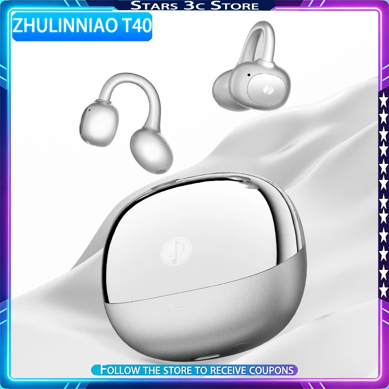 

Беспроводные наушники-клипсы Zhulinniao T40 с костной проводимостью, высококачественным силиконовым микрофоном и шумоподавлением ENC для звонков