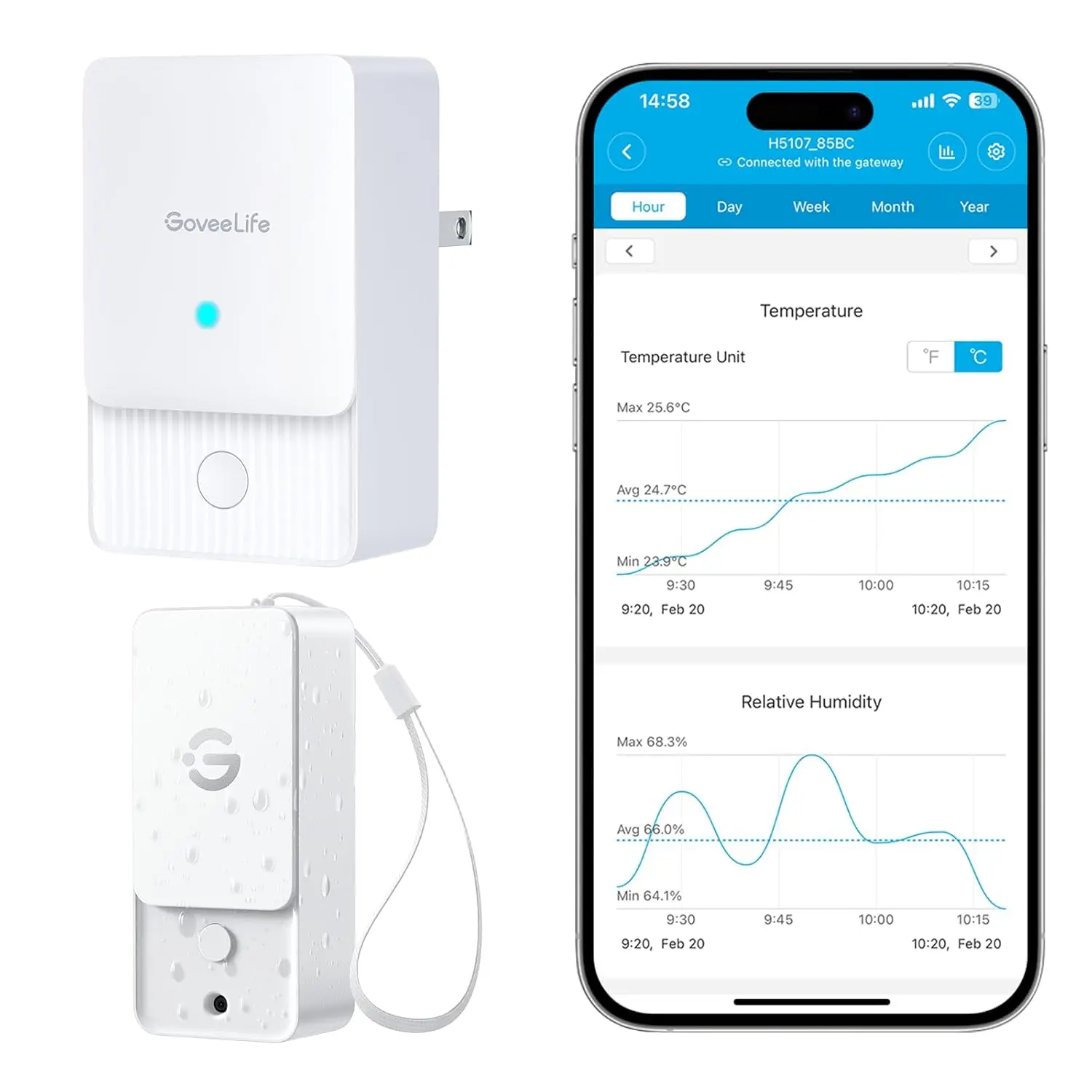 

Wi-Fi термогигрометр-шлюз, беспроводной датчик температуры и влажности для улицы и помещений с удаленным оповещением через приложение, радиус действия 400 м