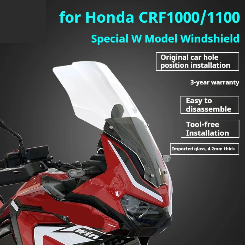 For Honda CRF1000L CRF1100L Africa Twin ADV Motorcycle Modified Heightened Front Windshield Windscreen Touring Accessories