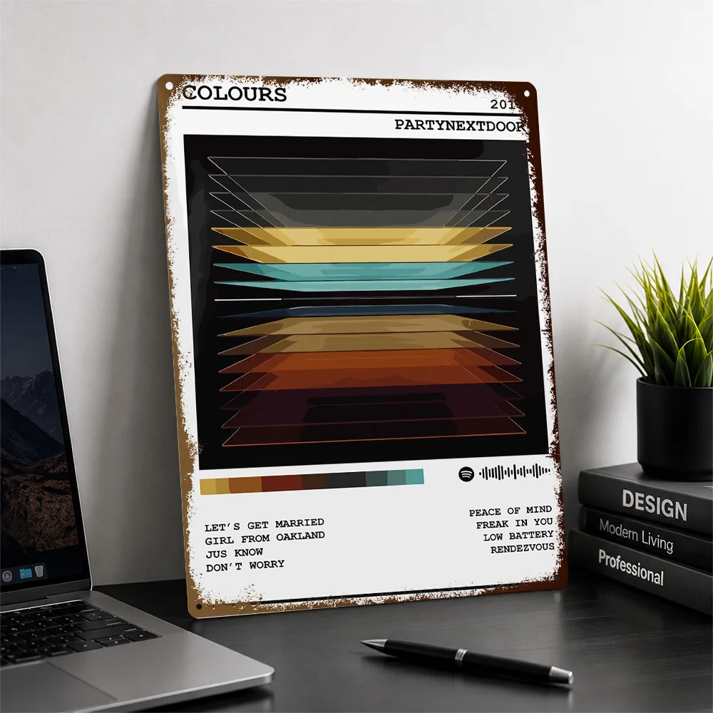 PARTYNEXTDOOR Colours Album Cover Aluminum Poster Graphic Wall Art For Listening Room Customized Metal Sign Housewarming Gift