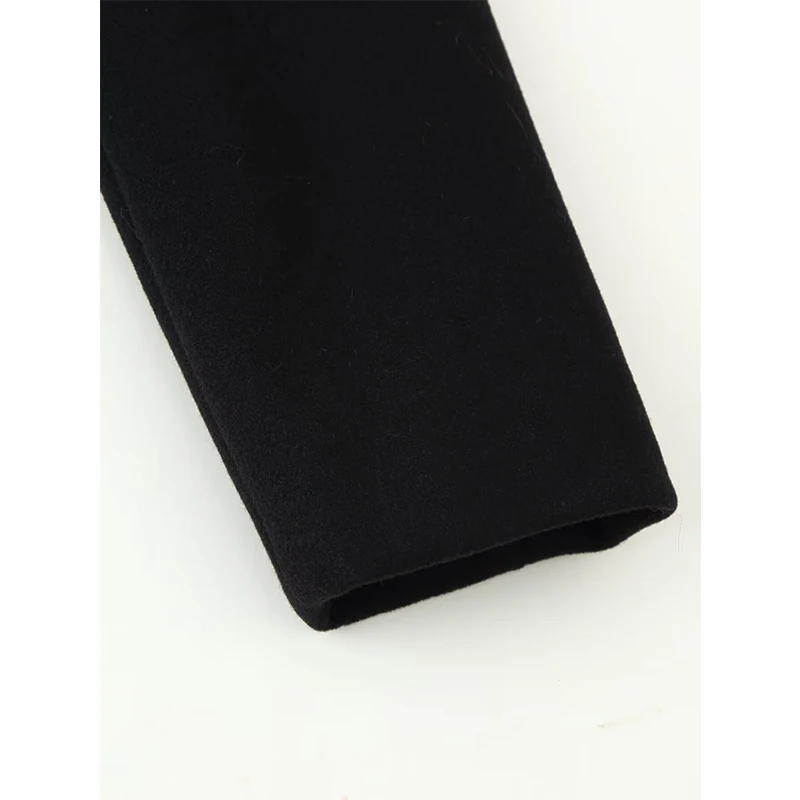 YENKYE 패션 인조 모피 칼라 가을 겨울 따뜻한 울 코트 여성용 긴 소매 벨트 포함 우아한 아우터웨어 시크 여성 의상