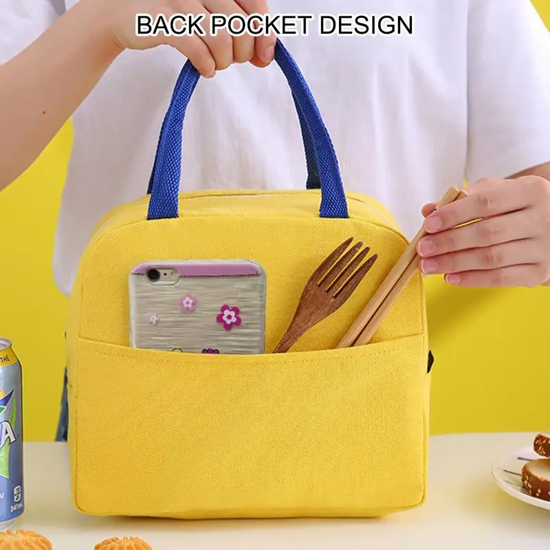 

Изолированная сумка для ланча, сумка-тоут для ланча с милым мультяшным рисунком утки, износостойкая сумка для ланчбокса с гладкой молнией для студентов