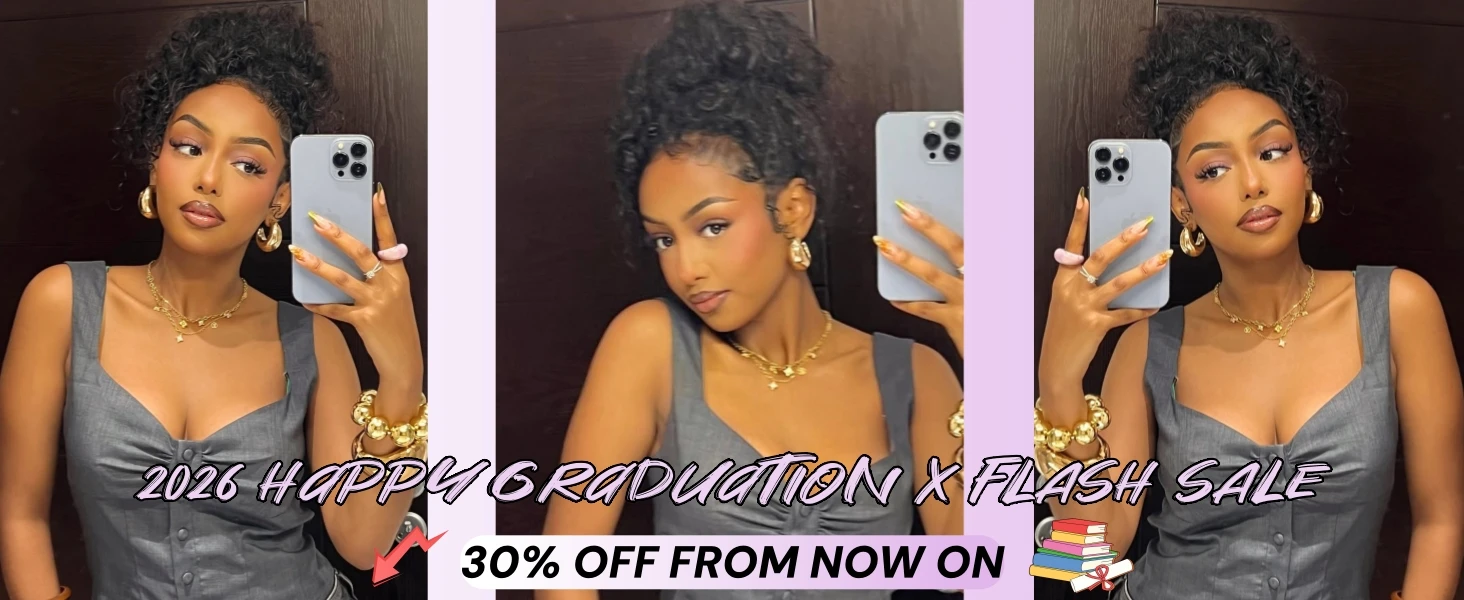 Smilegirl 230% Density Invisible Strap Deep Curly Wave 360 Full HD Glueless Wig 32 Inch Front Human Hair Wig Frontal Wig Wear and Go Daily Party Use