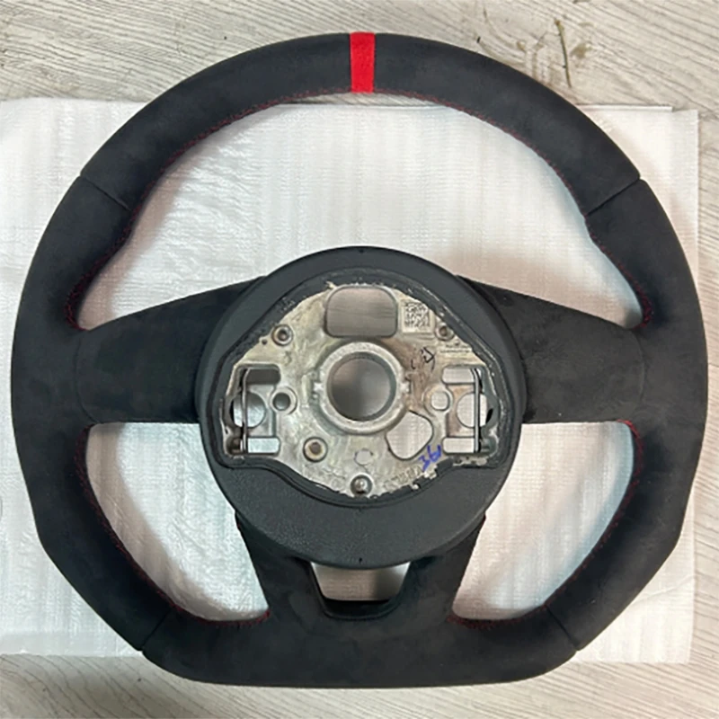 Red Stitching /Strip  Steering Wheel With Key Frame Assembly For Audi  A3 A4 B9 A5 S3 S4 2017-2021