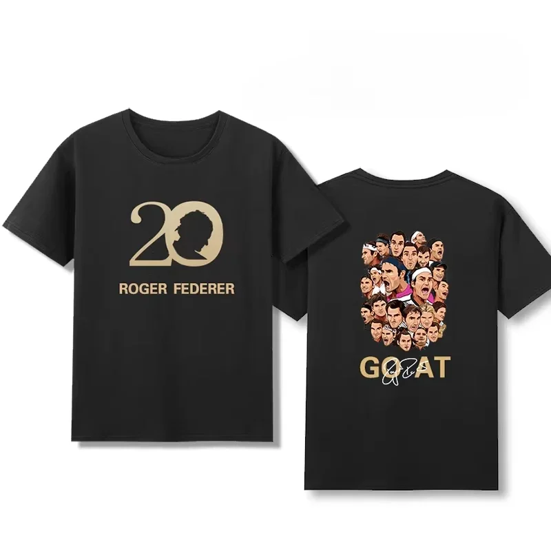 

2025 High-end Summer New Release of Federer's Tennis T-shirt, A Couple Style Cotton Round Neck Top for Men and Women