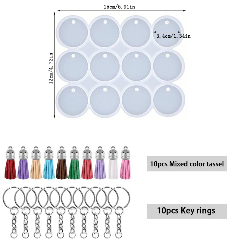 Silicone Resin Molds Set for DIY Keychain Jewelry Casting