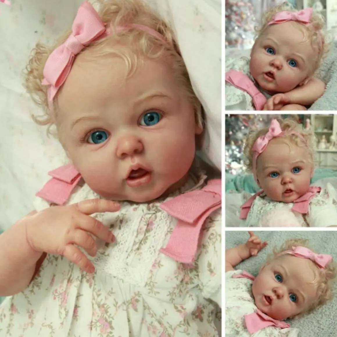 

60cm Silicone Reborn Doll Chubby Baby Toddler Lifelike Girl 3D Painting Visible Veins Rooted Hair Collectible Art Kid Gift Toy