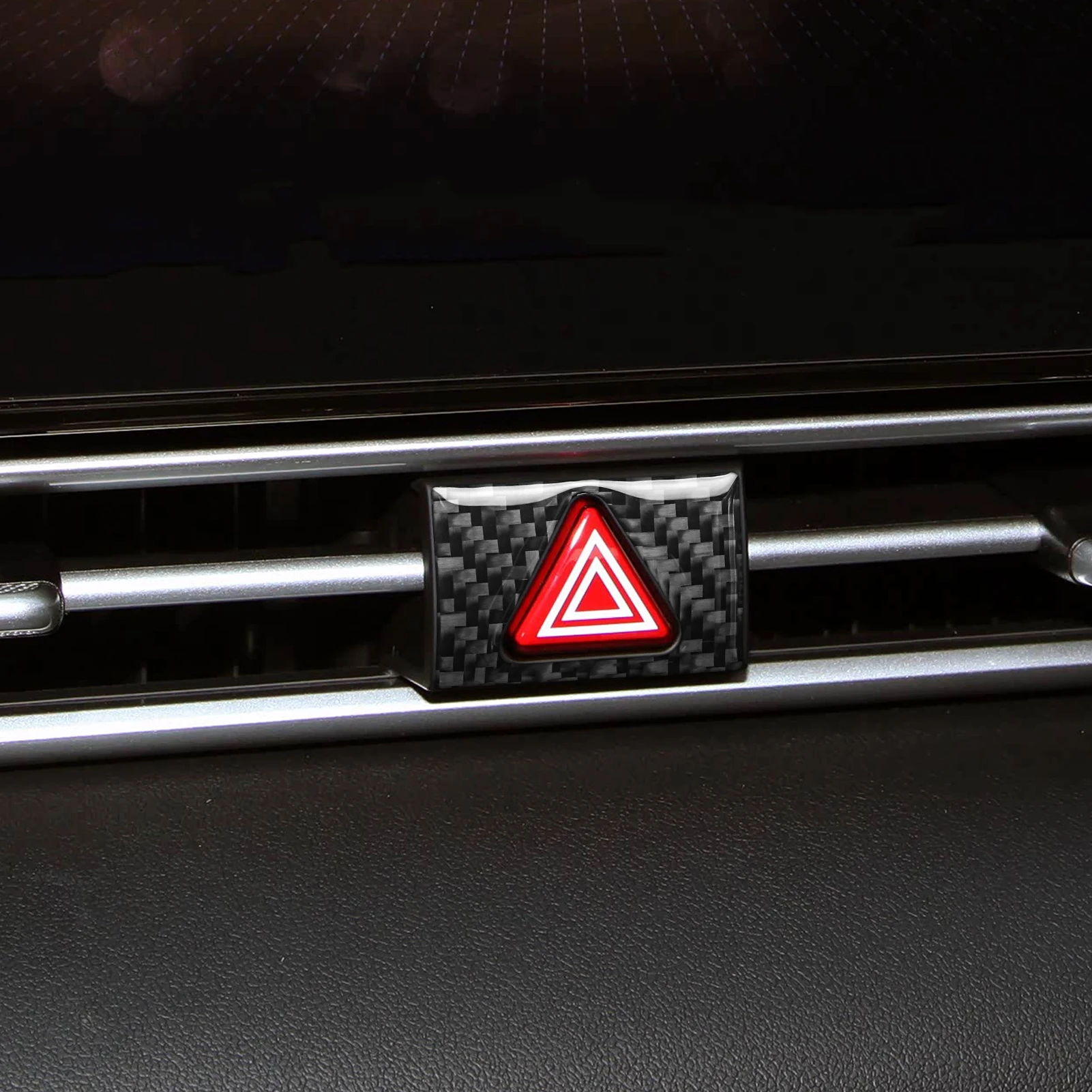 For Hyundai Elantra CN7 i30 Sedan CN7 N 2021-2026 Carbon Fiber Hazard Warning Light Switch Cover Interior Accessories Stickers