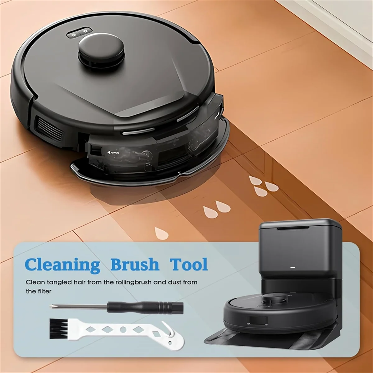 L65A لـ Eufy L60/ L60 SES/ L50/ L50 SES فراغ روبوت، مجموعة ملحقات بديلة فرش جانبية رئيسية قطع غيار مرشحات Hepa