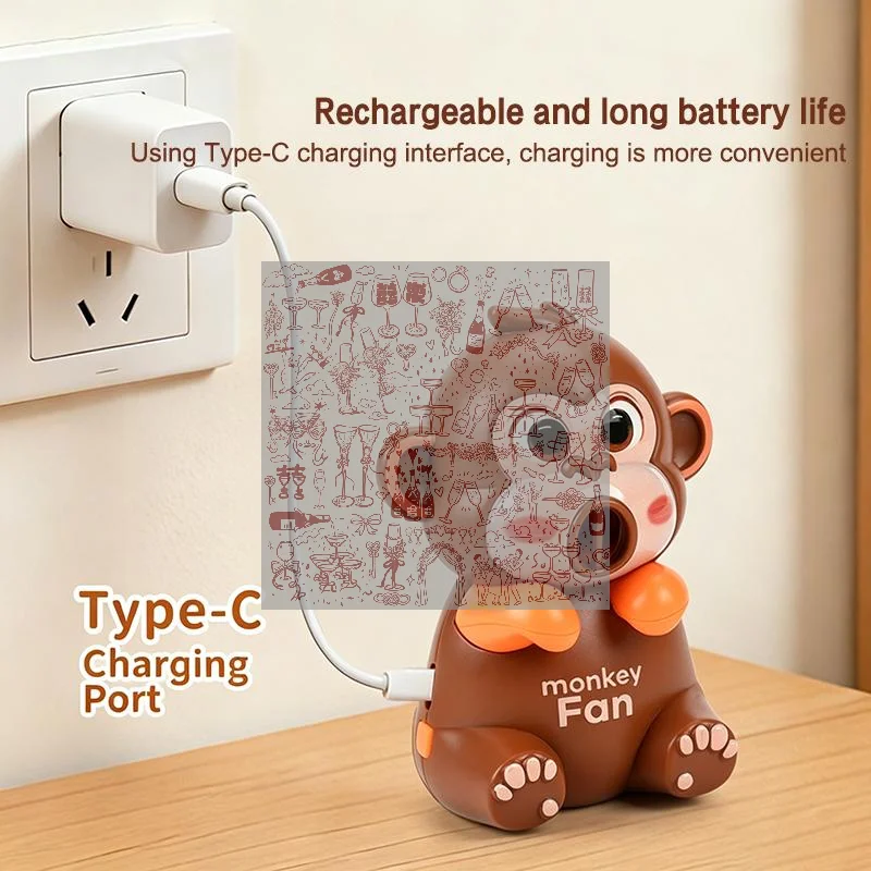 Cartoon Food Cooling Toy Automatic Water Blower Food Cooling Fan USB Portable Clip For Cooling Hot Rice Dishes Coffee