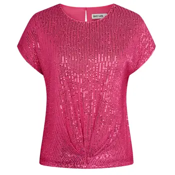 GK Dámská halenka Sexy svetr Tunika Flitrované Party Topy Capri Rukávy Kulatý výstřih Dírka na zádech Košile Halenky Femme 10 nejlepší prodej halenka s flitry - №10