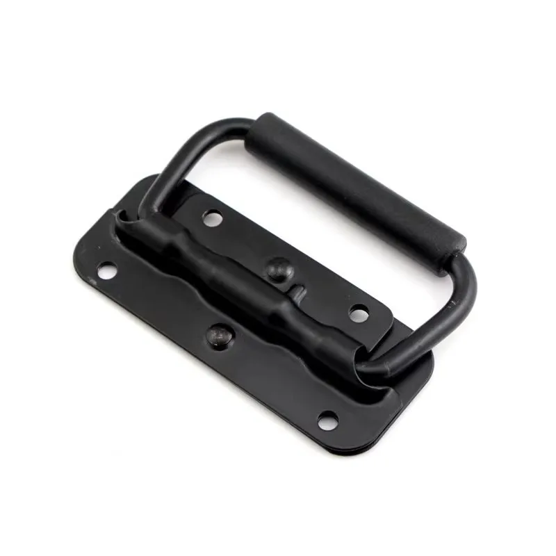 Shell-less Folding Black Spring Handle Tool Aluminum Case Lithium Battery Box Handle Hardware Retractable Folding Industrial Pul