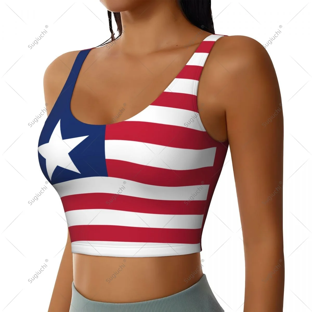Liberia Flag Women Girl Activities Sports Vest for Female Yoga Vest Workout Vest Lightweight Trendy