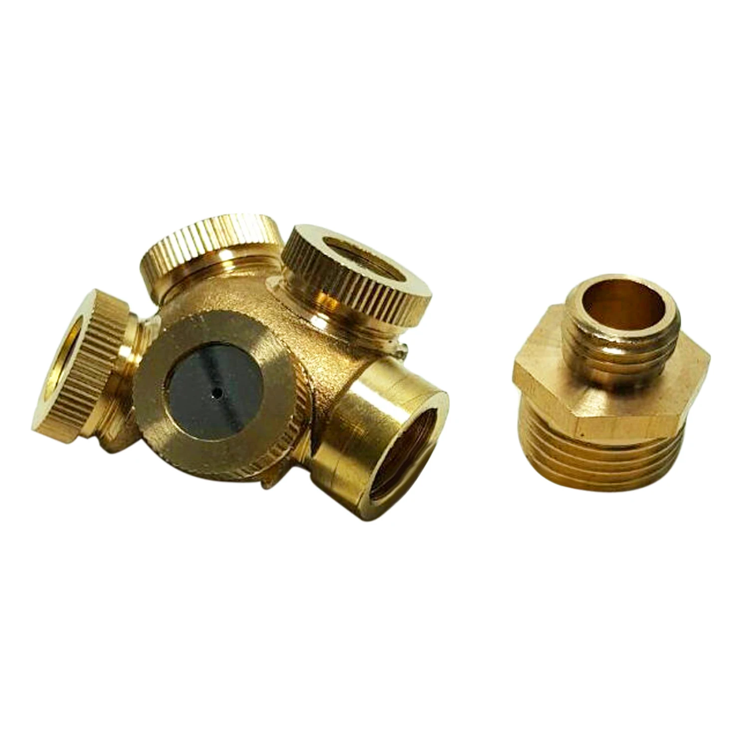 2 buah 4-in-1 4 lubang Misting Nozzle kabut semprotan air Sprinkler pipa Fitting konektor air untuk berkebun pertanian