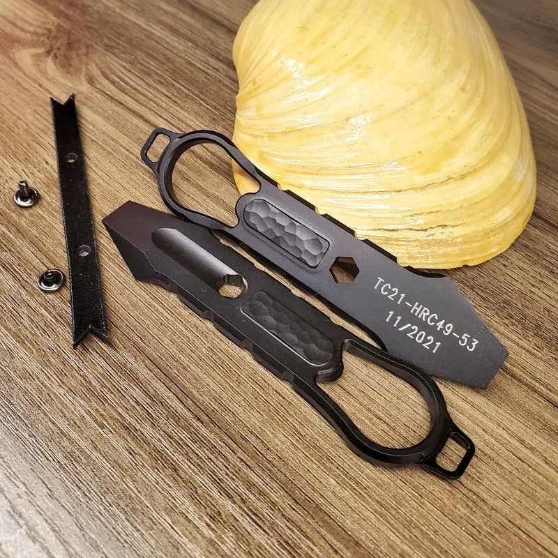 Imagem -02 - Titanium Alloy Multifuncional Edc Crowbar Abridor de Garrafas Bit Hexagonal Lanyard Included Outdoor Pocket Tools 110 mm Tc21