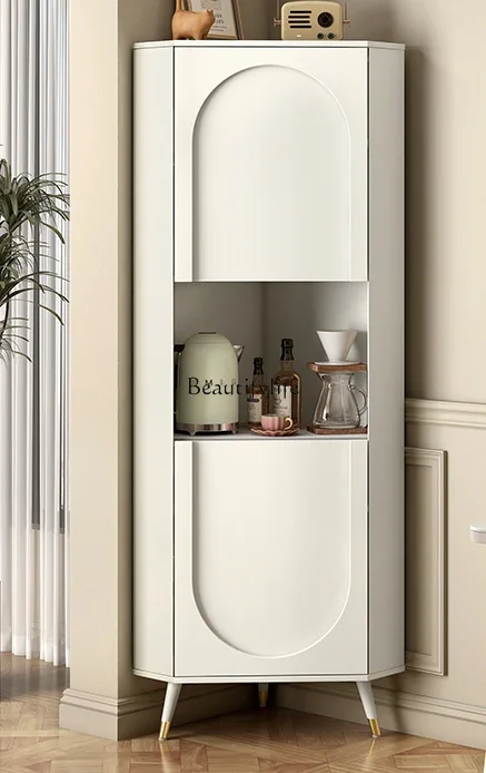 

XX39Cream wind wall corner cabinet Modern simple small apartment French rock slab corner cabinet
