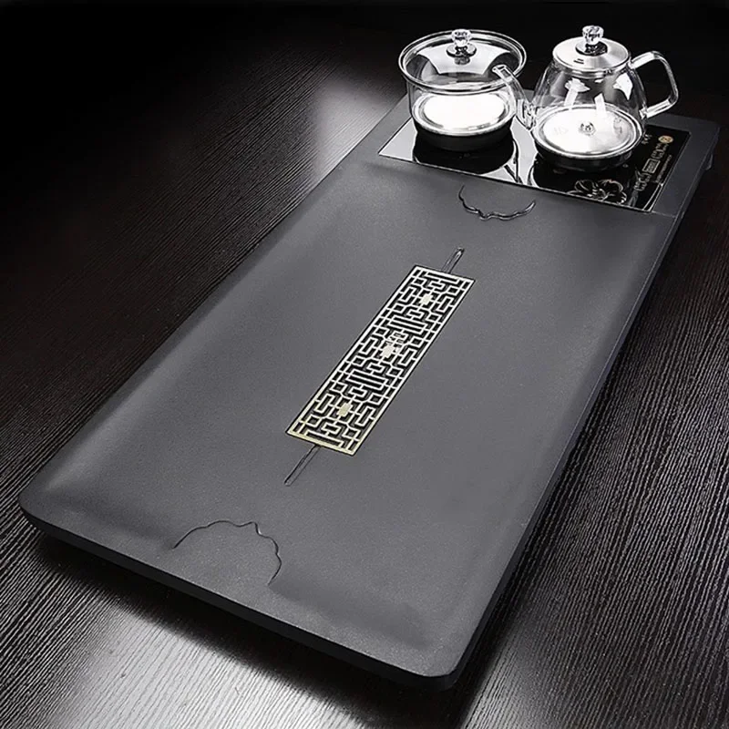 dh-Bamboo Decorative Tea Tray Rectangle Rustic Living Room Magnetic Hospitality Tea Tray Nordic Serving Bandejas Home Products