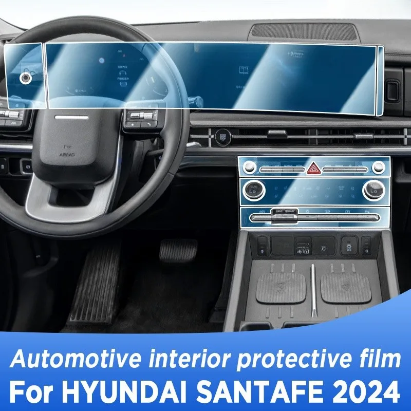 

For HYUNDAI SANTAFE 2024 Gearbox Panel Navigation Automotive Interior TPU Protective Film Anti-Scratch Sticker Accessories