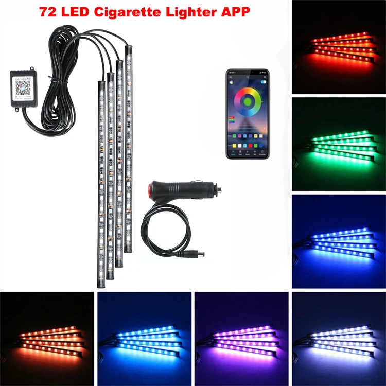 Neon LED Auto-interieur Ambient Voet Strip Light Kit Accessoires Achtergrondverlichting Afstandsbediening App Muziekbediening Auto RGB Decoratieve Lampen