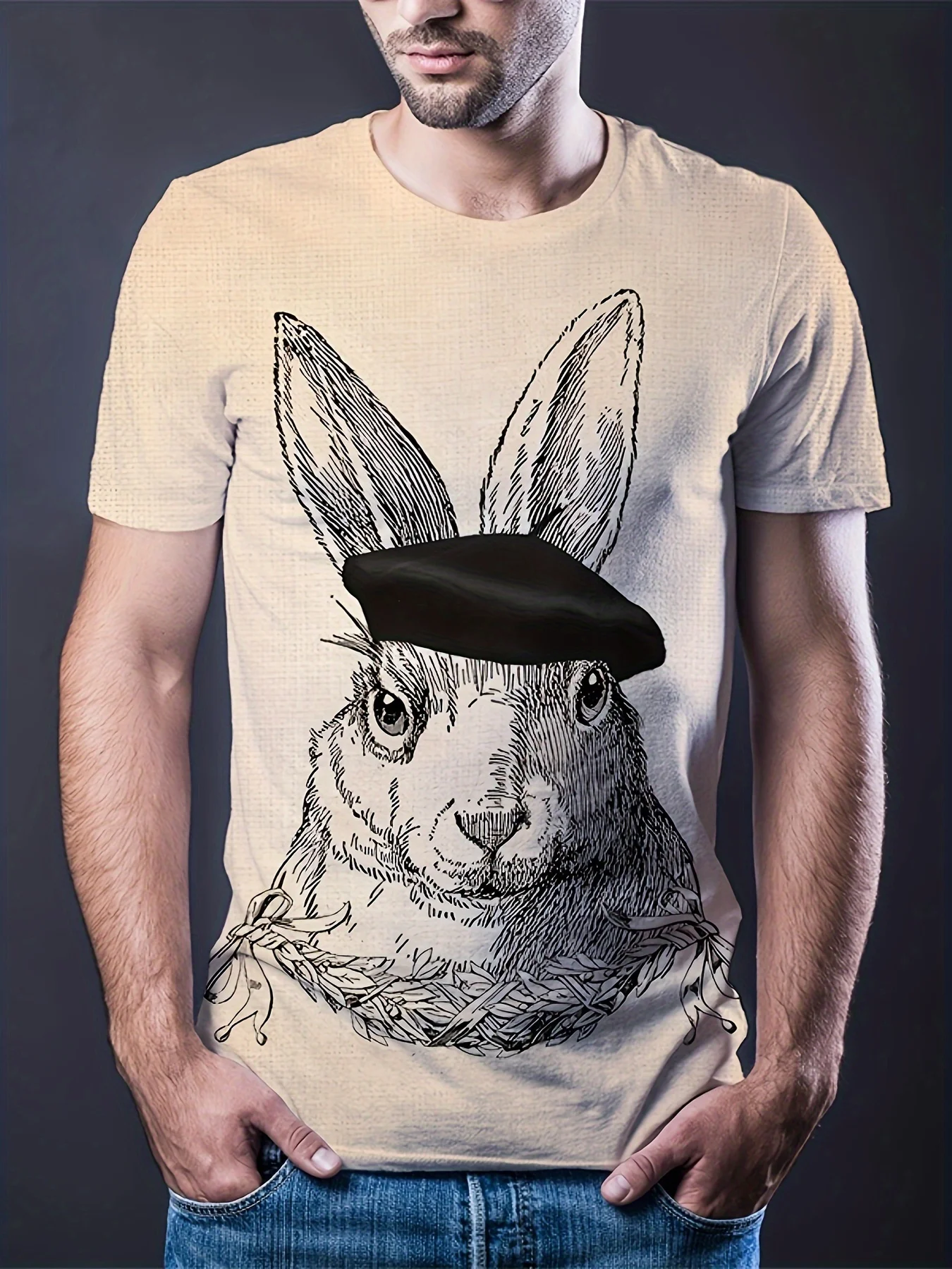 

2024 New Men's 3D Animal Pattern Trendy T-shirt